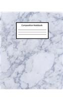 Composition Notebook: White Grey Marble College Ruled Blank Lined Cute Notebooks for Girls Teens Kids School Writing Notes Journal 100 Pages (7.5 x 9.25 in)