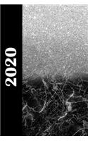 2020: Terminplaner für das Jahr 2020 mit schwarzem Cover mit Register für Adressen von A-Z