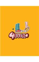 4ever: Forever on dark yellow cover and Dot Graph Line Sketch pages, Extra large (8.5 x 11) inches, 110 pages, White paper, Sketch, Draw and Paint(1 Forever on Dark Yellow Notebook)