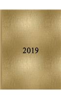 Shimmering Gold Texture: 2019 Schedule Planner and Organizer / Weekly Calendar