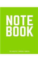 Notebook 70 Sheets: Spring Green: Notebook 7.5 X 9.25