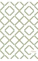 Notes: 6"x9" Unruled Blank Pages Notebook Seamless Oriental Southeast Asian Pattern Cover Diamond Check Geometry Cross Frame Line. Matte Softcover Note Boo