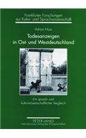 Todesanzeigen in Ost- Und Westdeutschland