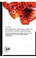Abondances Chimiques Dans Les Premières Étoiles Galactiques