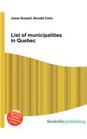 List of Municipalities in Quebec: (English)