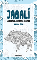 Libro de colorear para adultos - Líneas gruesas - Animal zen - Jabalí