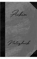 Achim Notizbuch: Kariertes Notizbuch mit 5x5 Karomuster für deinen Vornamen