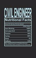 Civil Engineer Nutritional Facts: 6x9 blank notebook, 120 Pages, Composition Book and Journal, funny gift for your favorite Civil Engineer