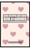 Ein Hund Ist Wie Ein Eigenes Kind Mit Ganzkörperbehaarung: A5 Notizbuch Blanko für Hundebesitzer - Hundeliebhaber - Geschenk - Journal - Geburtstagsgeschenk