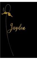 Jayden: Personalized Writing Journal for Women - Elegant Black and Gold