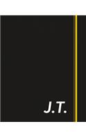 J.T.: Classic Monogram Lined Notebook Personalized With Two Initials - Matte Softcover Professional Style Paperback Journal Perfect Gift for Men and Women
