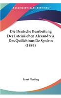 Deutsche Bearbeitung Der Lateinischen Alexandreis Des Quilichinus De Spoleto (1884)