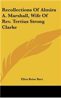 Recollections of Almira A. Marshall, Wife of REV. Tertius Strong Clarke