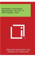 Modern Language Quarterly, V6, No. 3, September, 1945