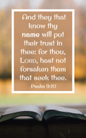 General Worship Bulletin: Know Thy Name (Package of 100): Psalm 9:10 (Kjv)