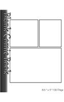 Blank Comic Book Pages-Blank Comic Strips-3 Panels, 8.5