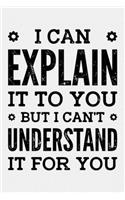I Can Explain It To You But I Cant Understand It For You