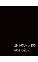 I Found Do Not Open