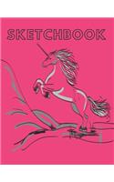 Unicorn Sketchbook: (Sketch Book) Large sketchbook for drawing 8.5 x 11 inch (21.59 x 27.94 cm) 150 pages Large drawing notebook, drawing Sketchbook Journal: Unicorn Bl