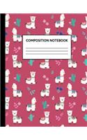 Composition Notebook: Wide Ruled Paper Notebook Journal - Cute Red Wide Blank Lined Workbook for Teens Kids Students Girls for Home School College Writing Notes - Cute Al