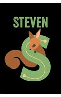 Steven: Animals Coloring Book for Kids, Weekly Planner, and Lined Journal Animal Coloring Pages. Personalized Custom Name Initial Alphabet Christmas or Birt