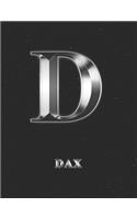 Dax: 2 Year Weekly Planner with Note Pages (24 Months) - Silver Effect Personalized Custom Letter D Initial First Name - 2020 - 2021 - Week Planning - Mo