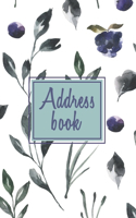 Address Book: Alphabetical Organizer With Birthday And Address Book with contacts, addresses, work and mobile numbers, social media, email and notes with purple f