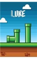 Luke: Vintage Video Game Personalized Name Notebook Journal Diary Sketchbook with 120 Lined Pages 6x9