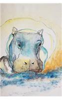 Sketch of a Hippo - Lined Notebook