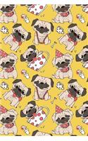 Journal Notebook Funny Pugs Pattern 10