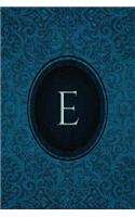 Monogram E Notebook: Blank Journal Diary Log