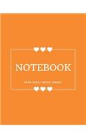Notebook Extra Large: Bright Orange: Notebook 8.5 X 11: Notebook 400 Pages