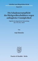 Die Schadensersatzpflicht Des Ruckgewahrschuldners Wegen Anfanglicher Unmoglichkeit