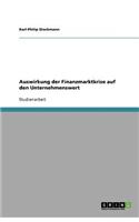 Auswirkung der Finanzmarktkrise auf den Unternehmenswert