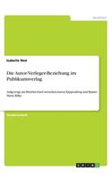 Autor-Verleger-Beziehung im Publikumsverlag