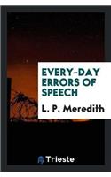 Every-Day Errors of Speech