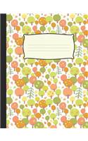 Colorful Autumn Forest: Wide Ruled Journal