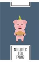 Notebook for Farms: Lined Journal with Party Pig with cake Design - Cool Gift for a friend or family who loves baking presents! - 6x9" - 180 White lined pages - You Can