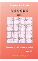 Puzzles for Brain - Suguru 200 Hard to Expert Puzzles 11x11 vol.40