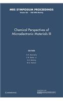 Chemical Perspectives of Microelectronic Materials III: Volume 282