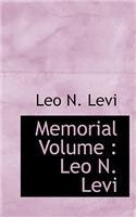 Memorial Volume: Leo N. Levi