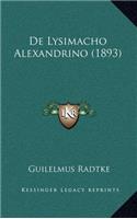 De Lysimacho Alexandrino (1893): (Latin)