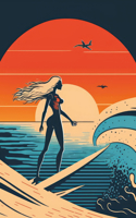 Surfer Girl Lined Notebook