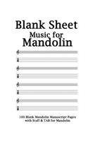 Blank Sheet Music for Mandolin Notebook