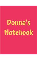 Donna's Notebook: Pink Cover, College Ruled, 100 Sheets, 8.5" x 11" (Letter Size), White Paper