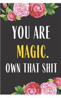 You Are Magic Own That Shit: Funny Planner Lesson Student Study Teacher Plan book Peace Happy Productivity Stress Management Time Agenda Diary Journal Homeschool Mind Life Work 