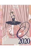 2020 Weekly Planner - Ballerina Princess Monogram Initial Letter 