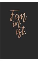 Feminist Minimal 120 Page Notebook Lined Journal Beautiful Rose Gold Cover for Feminists