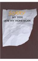 My Dog Ate My Homework: Graph Paper Notebook Journal Diary 110 Pages
