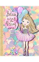 Believe in your dreams: Graph paper Journal / notebook, 120 pages, 8.5 x 10" Dreams and aspiration book for back to school learning, Inspirational dot journal gift for wome